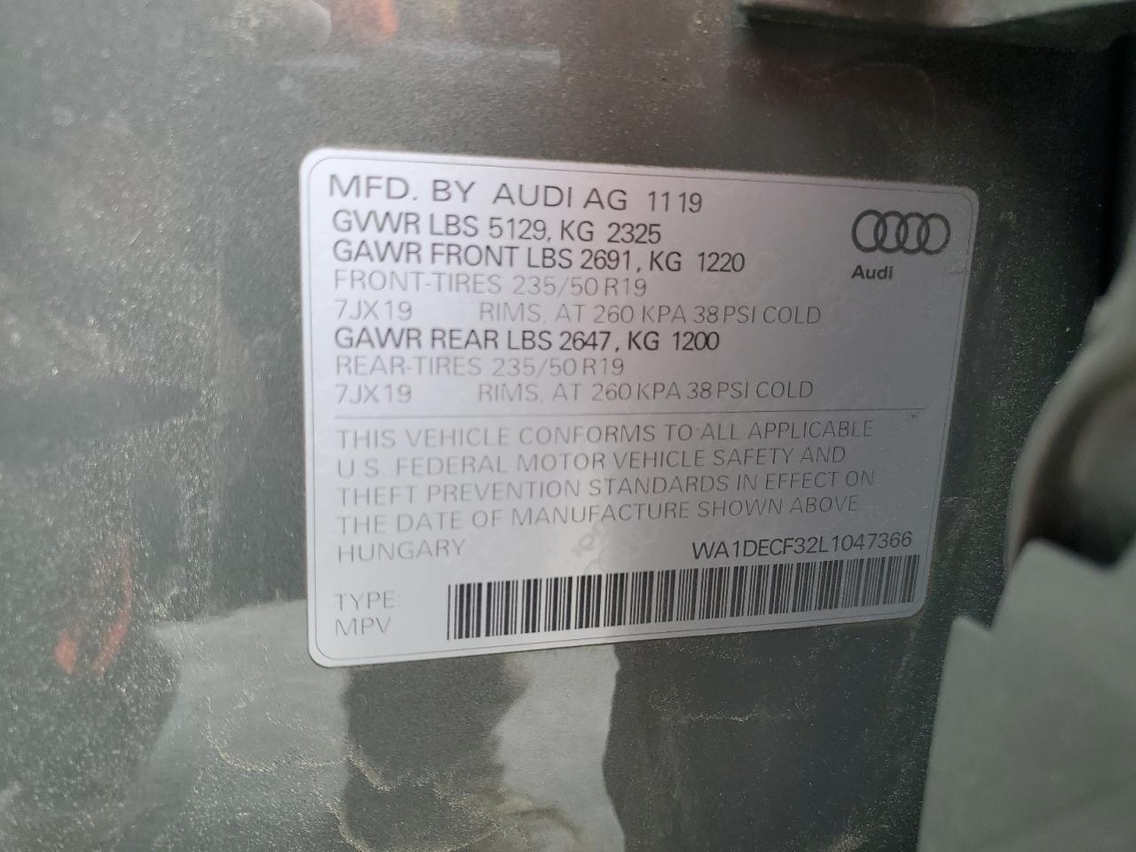 Photo 12 VIN: WA1DECF32L1047366 - AUDI Q3 