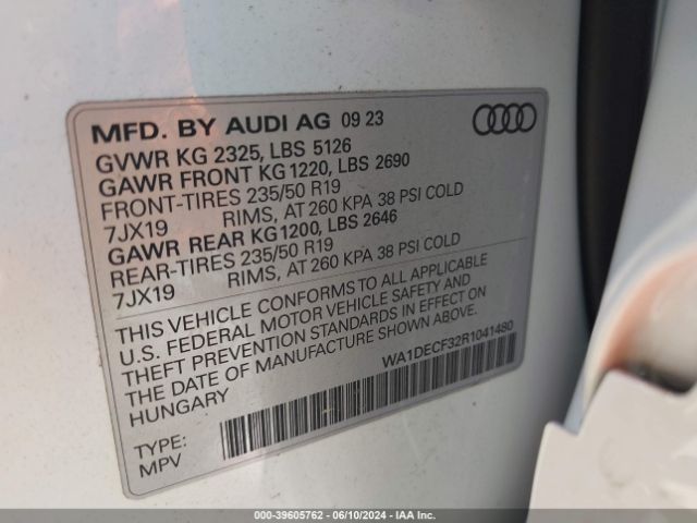 Photo 8 VIN: WA1DECF32R1041480 - AUDI Q3 