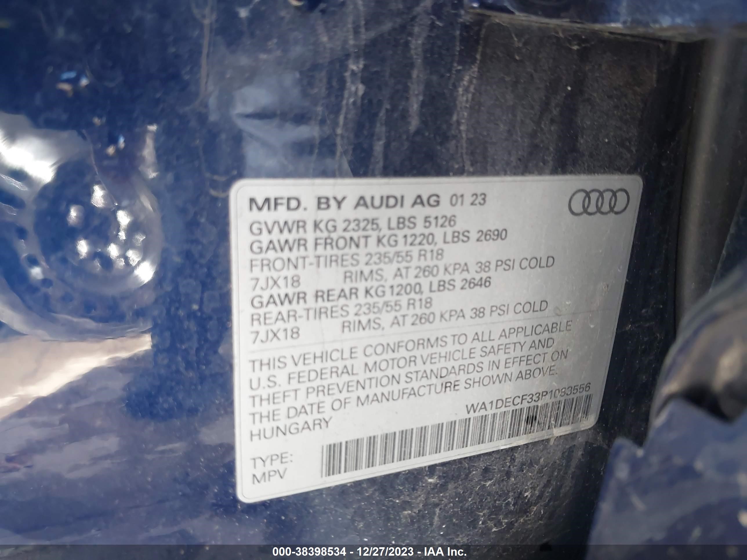 Photo 8 VIN: WA1DECF33P1083556 - AUDI Q3 