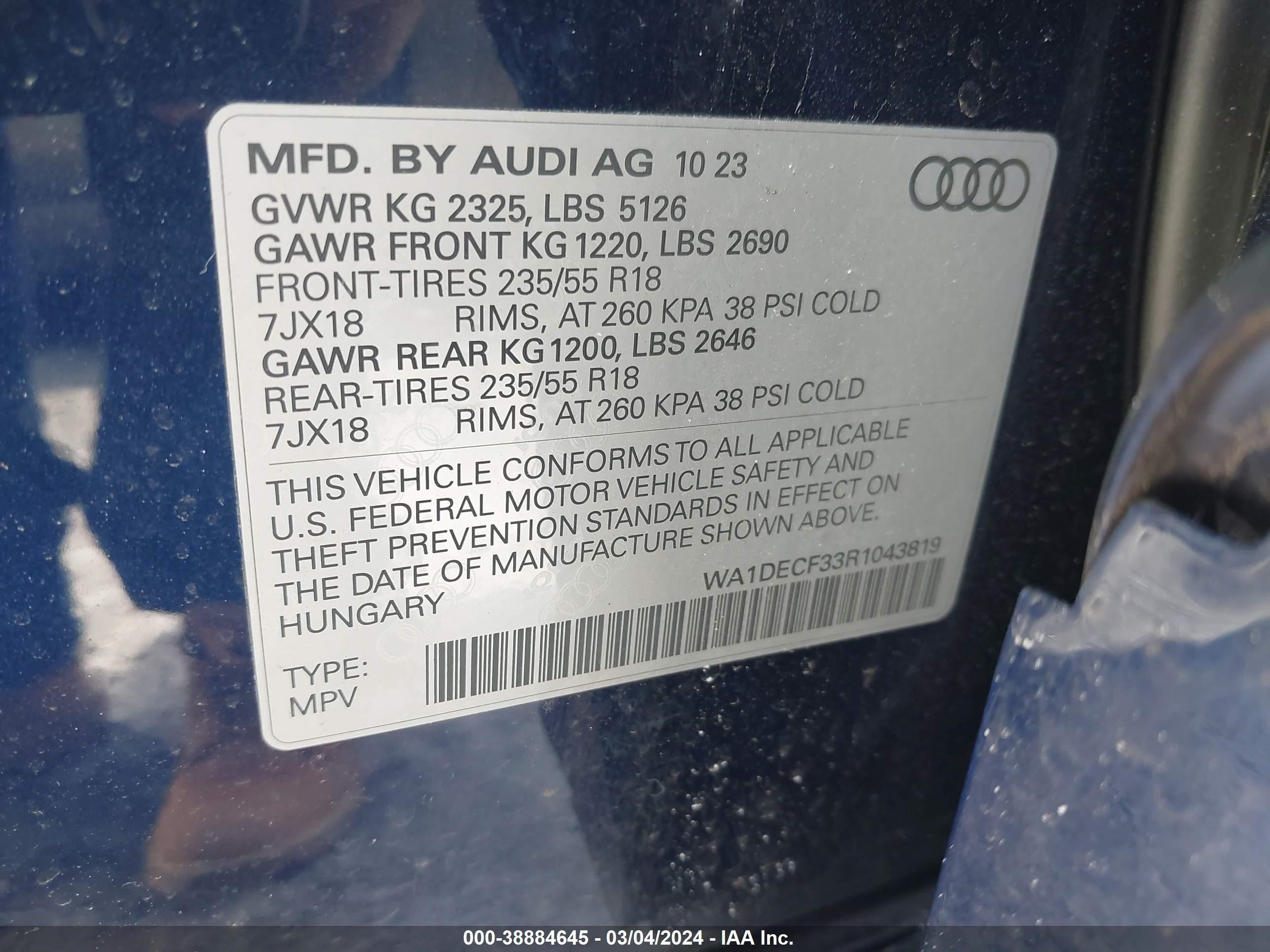 Photo 8 VIN: WA1DECF33R1043819 - AUDI Q3 