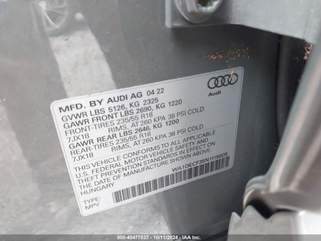 Photo 8 VIN: WA1DECF35N1119809 - AUDI Q3 