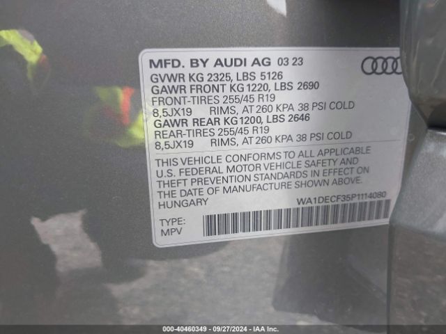 Photo 8 VIN: WA1DECF35P1114080 - AUDI Q3 