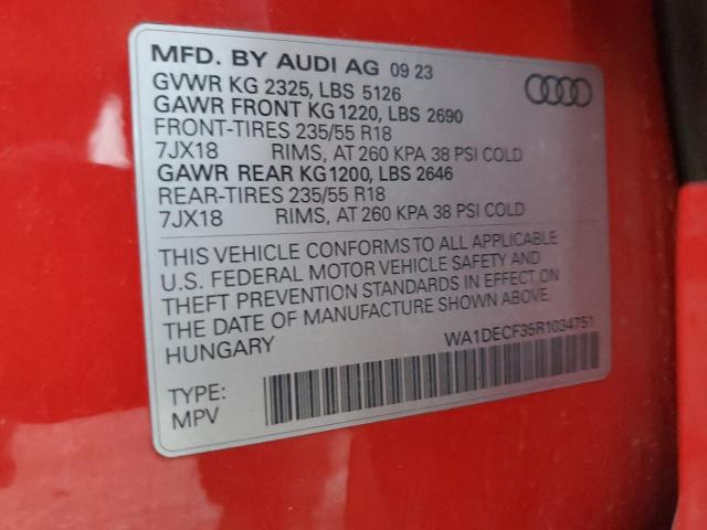 Photo 11 VIN: WA1DECF35R1034751 - AUDI Q3 PREMIUM 