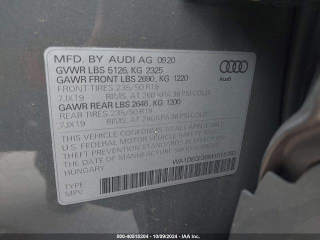 Photo 8 VIN: WA1DECF36M1019782 - AUDI Q3 