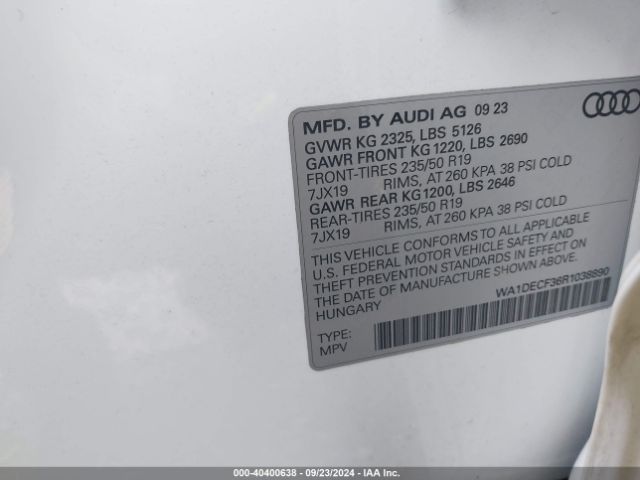 Photo 8 VIN: WA1DECF36R1038890 - AUDI Q3 