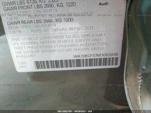 Photo 8 VIN: WA1DECF37M1052838 - AUDI Q3 