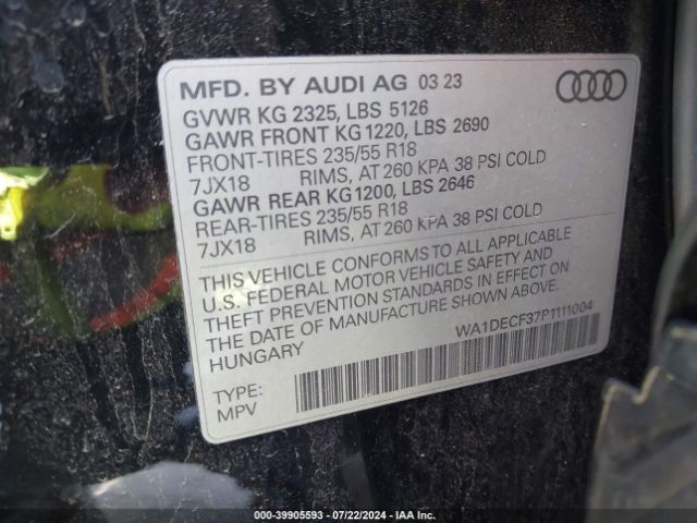 Photo 8 VIN: WA1DECF37P1111004 - AUDI Q3 