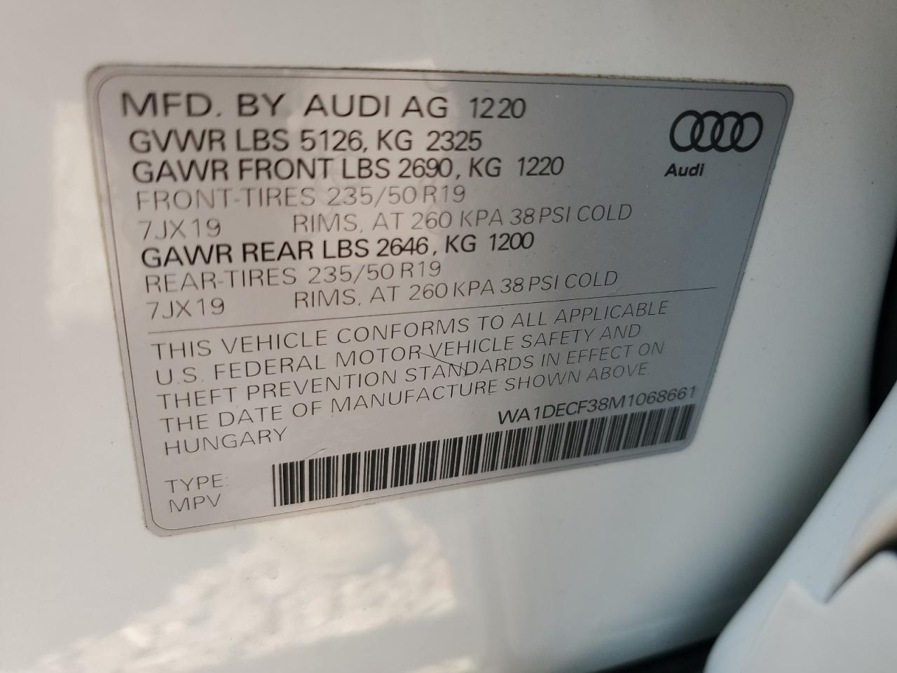 Photo 11 VIN: WA1DECF38M1068661 - AUDI Q3 