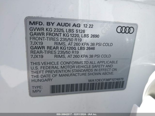 Photo 8 VIN: WA1DECF38P1074979 - AUDI Q3 