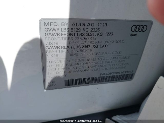 Photo 8 VIN: WA1DECF39L1039913 - AUDI Q3 