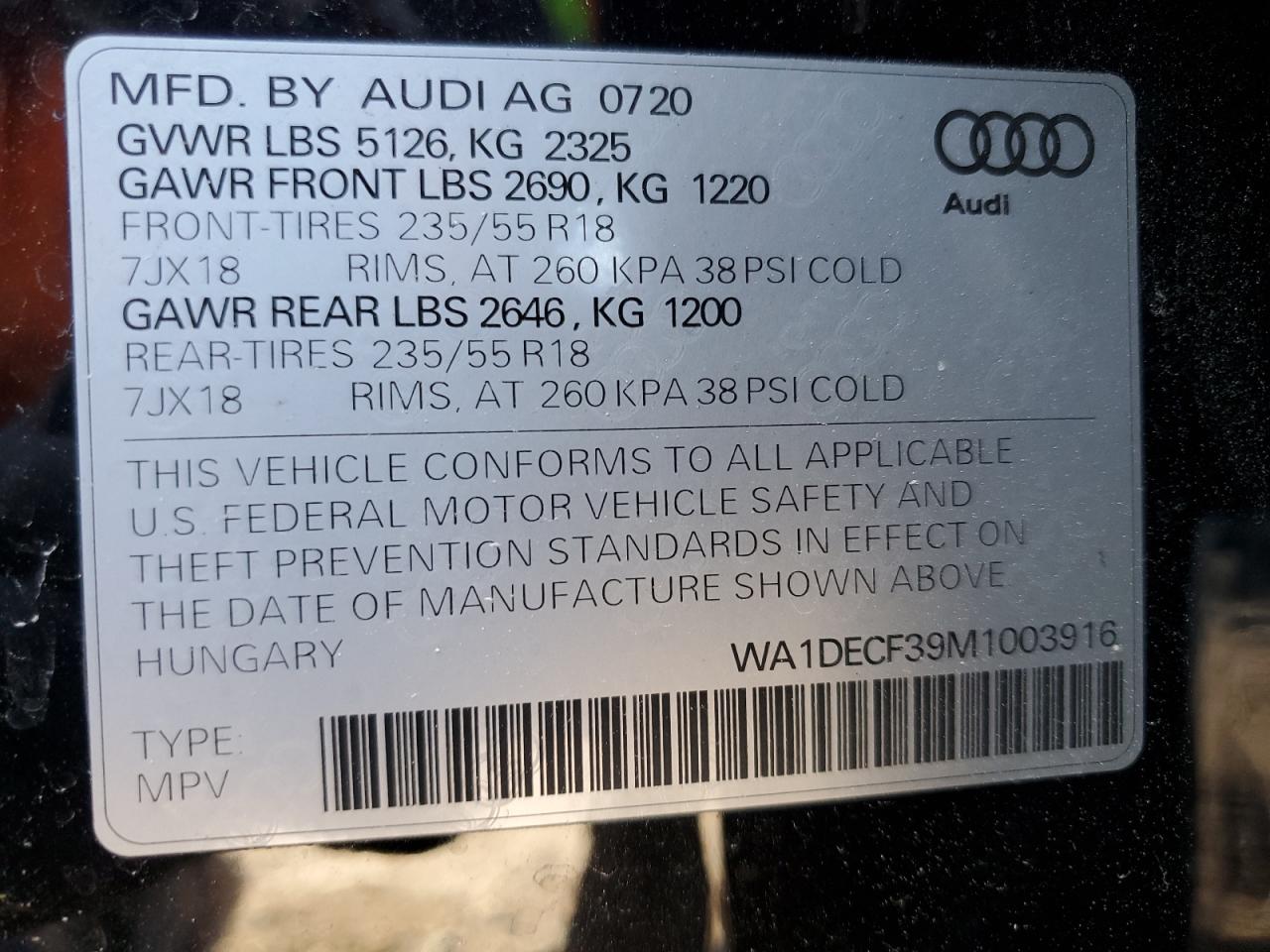 Photo 11 VIN: WA1DECF39M1003916 - AUDI Q3 