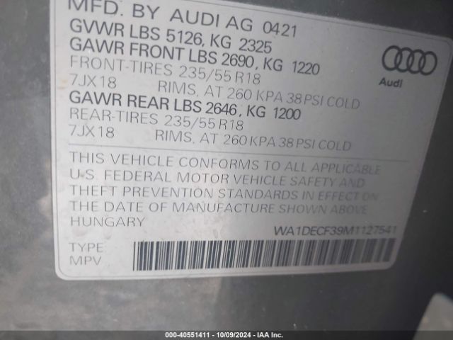 Photo 8 VIN: WA1DECF39M1127541 - AUDI Q3 