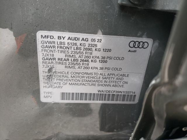 Photo 12 VIN: WA1DECF39N1133714 - AUDI Q3 PREMIUM 