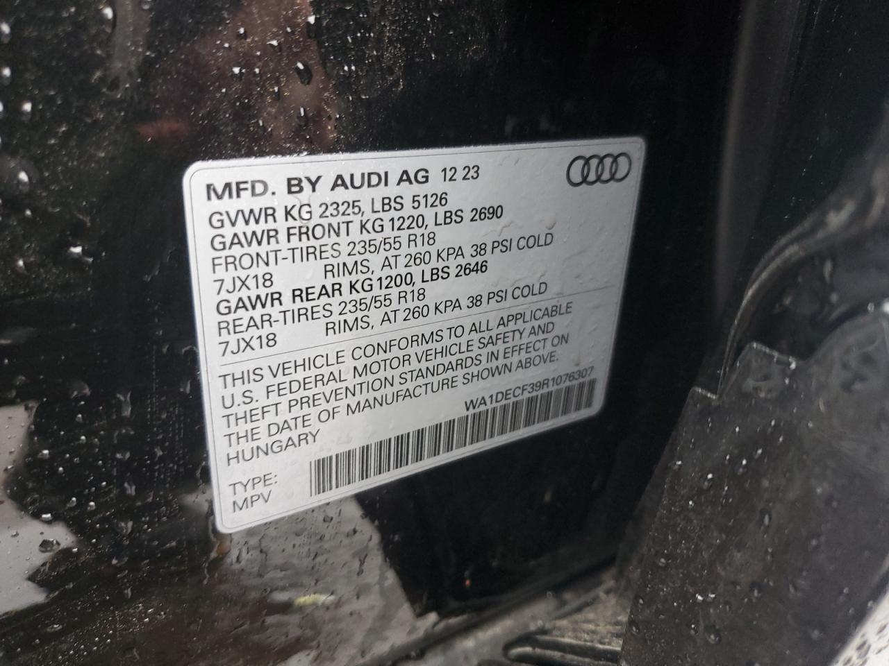 Photo 12 VIN: WA1DECF39R1076307 - AUDI Q3 