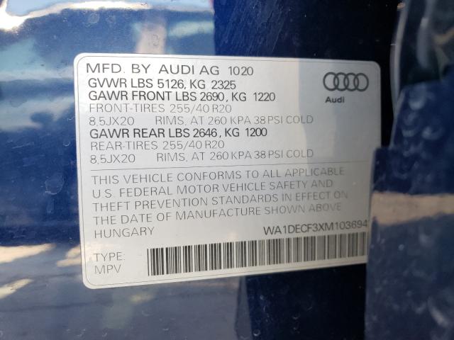 Photo 9 VIN: WA1DECF3XM1036942 - AUDI Q3 PREMIUM 