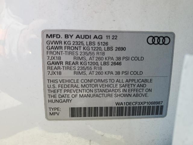 Photo 12 VIN: WA1DECF3XP1068987 - AUDI Q3 PREMIUM 