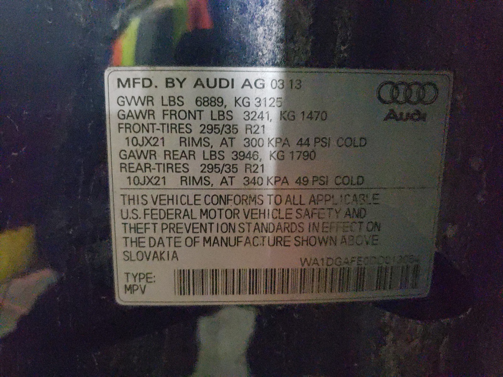 Photo 9 VIN: WA1DGAFE0DD013054 - AUDI Q7 PRESTIG 