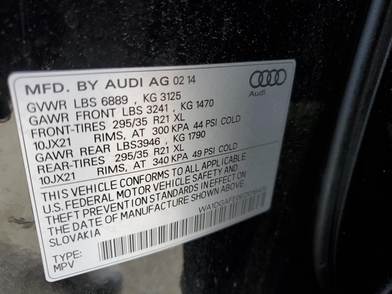 Photo 11 VIN: WA1DGAFE0ED016408 - AUDI Q7 