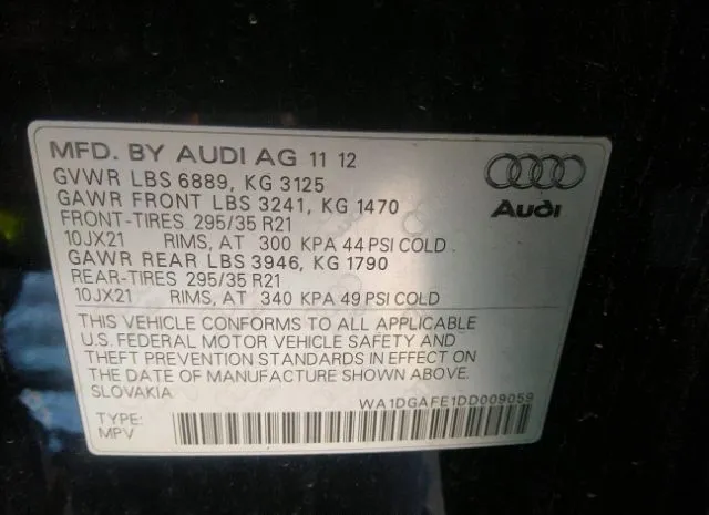 Photo 8 VIN: WA1DGAFE1DD009059 - AUDI Q7 