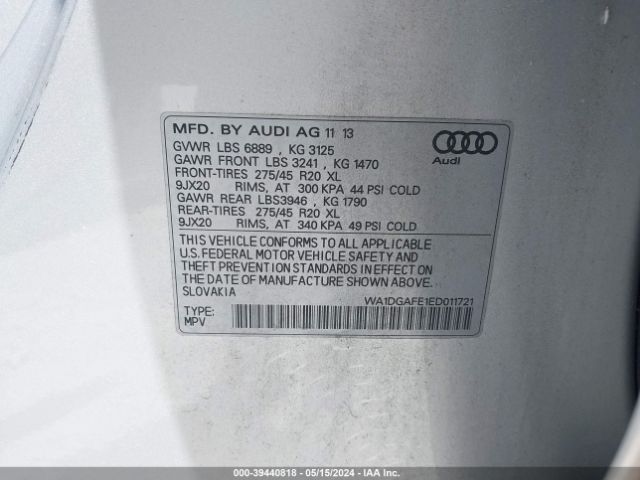 Photo 8 VIN: WA1DGAFE1ED011721 - AUDI Q7 