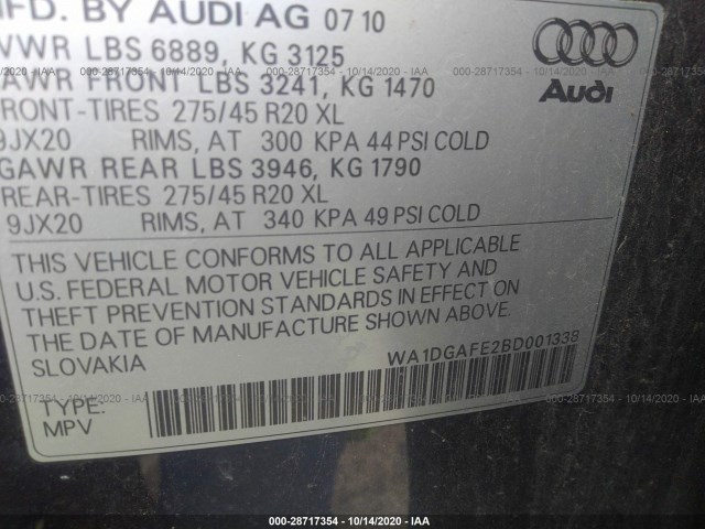 Photo 8 VIN: WA1DGAFE2BD001338 - AUDI Q7 