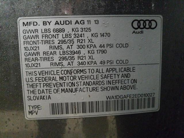 Photo 9 VIN: WA1DGAFE2ED010027 - AUDI Q7 PRESTIG 