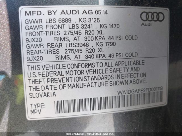 Photo 8 VIN: WA1DGAFE2FD001118 - AUDI Q7 