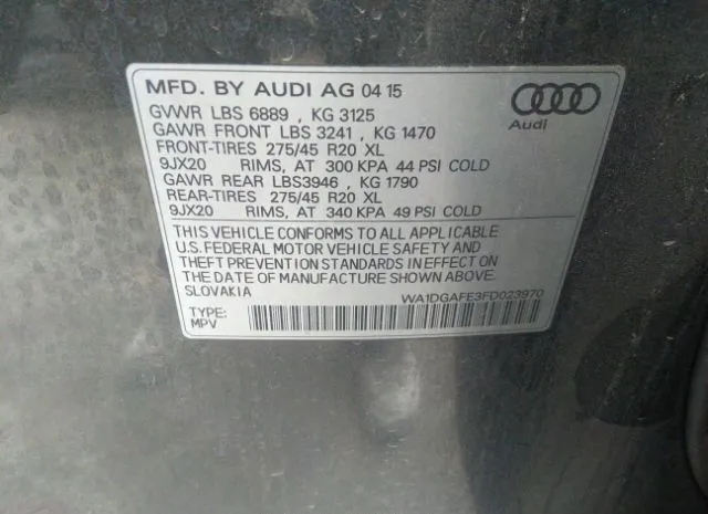 Photo 8 VIN: WA1DGAFE3FD023970 - AUDI Q7 