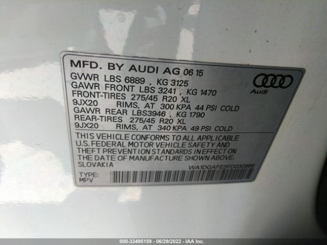 Photo 8 VIN: WA1DGAFE3FD030966 - AUDI Q7 