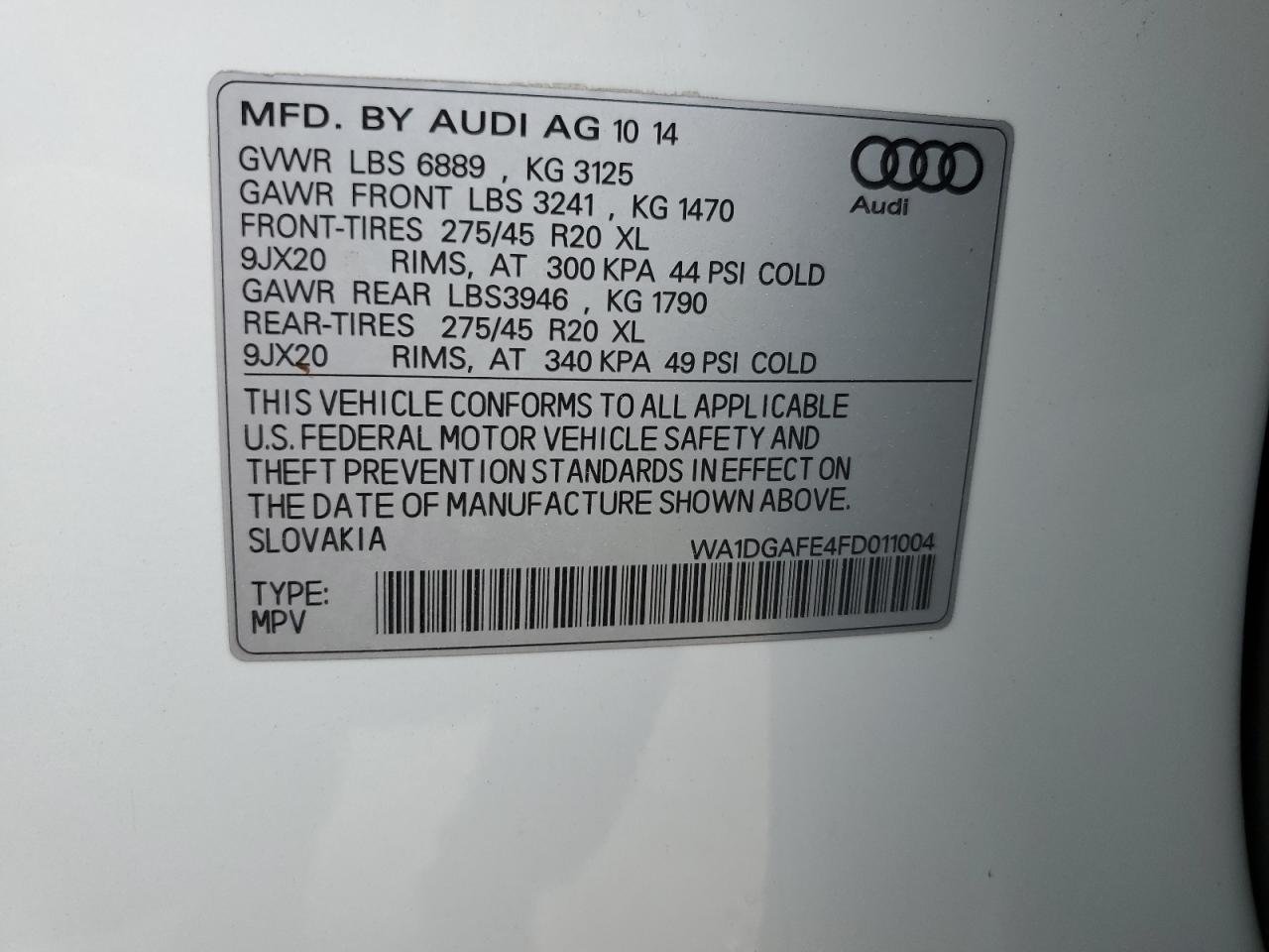 Photo 12 VIN: WA1DGAFE4FD011004 - AUDI Q7 