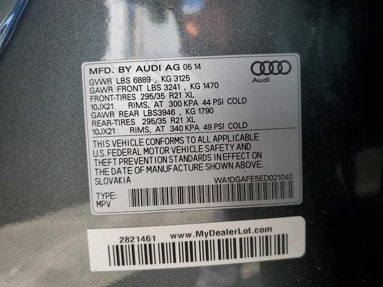 Photo 13 VIN: WA1DGAFE5ED021040 - AUDI Q7 