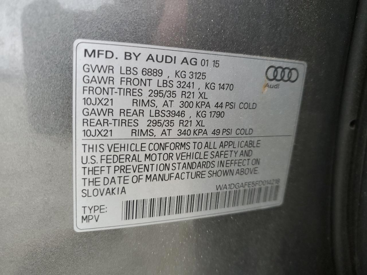 Photo 11 VIN: WA1DGAFE5FD014218 - AUDI Q7 