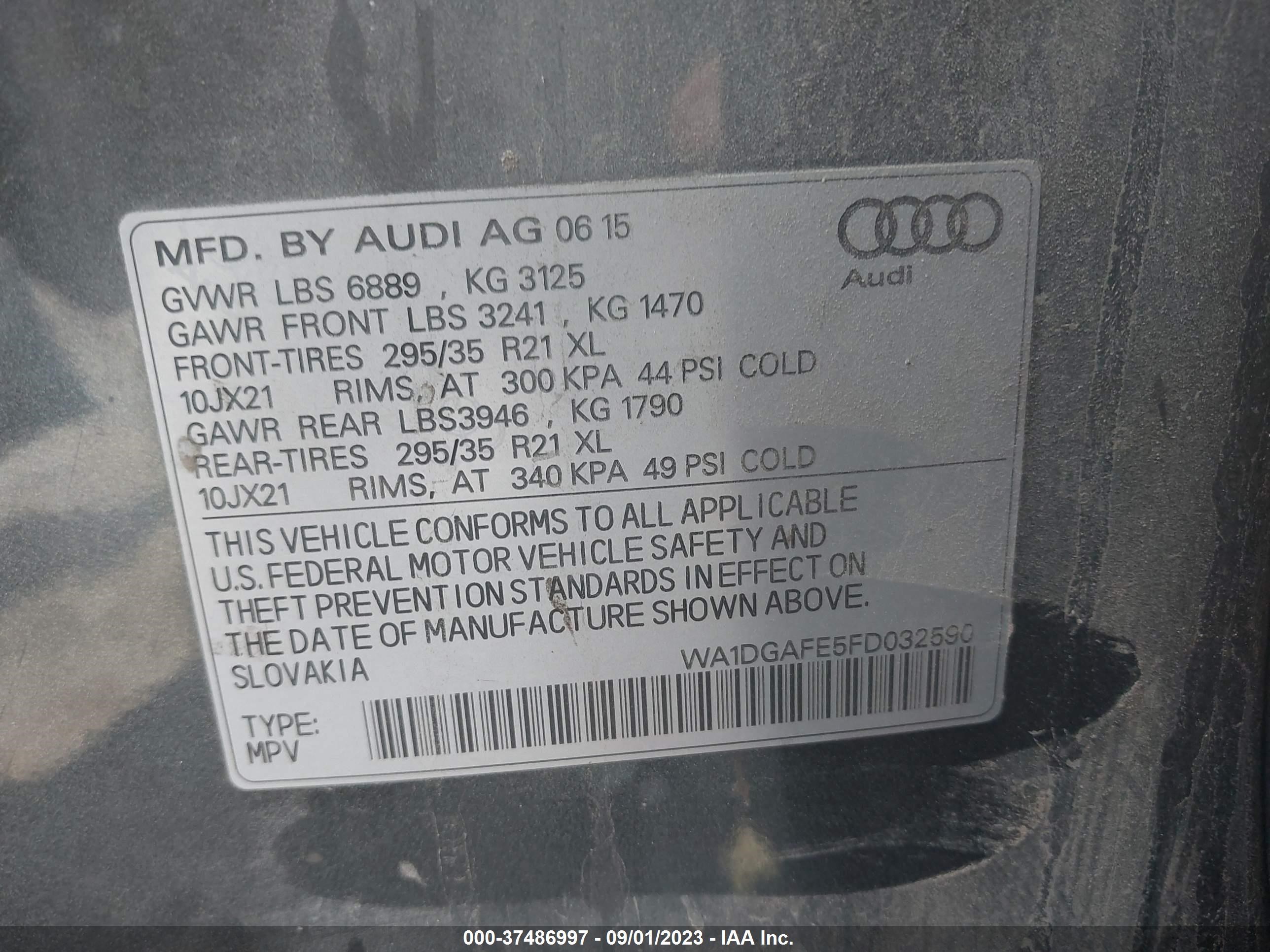 Photo 8 VIN: WA1DGAFE5FD032590 - AUDI Q7 