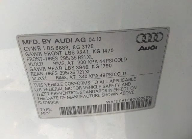 Photo 8 VIN: WA1DGAFE6CD009539 - AUDI Q7 