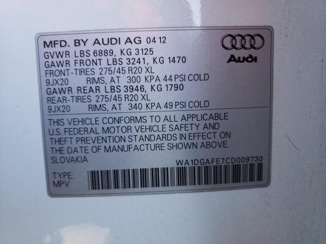 Photo 9 VIN: WA1DGAFE7CD009730 - AUDI Q7 PRESTIG 