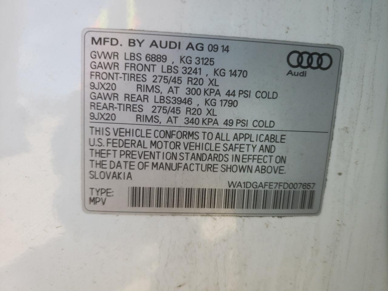 Photo 11 VIN: WA1DGAFE7FD007657 - AUDI Q7 