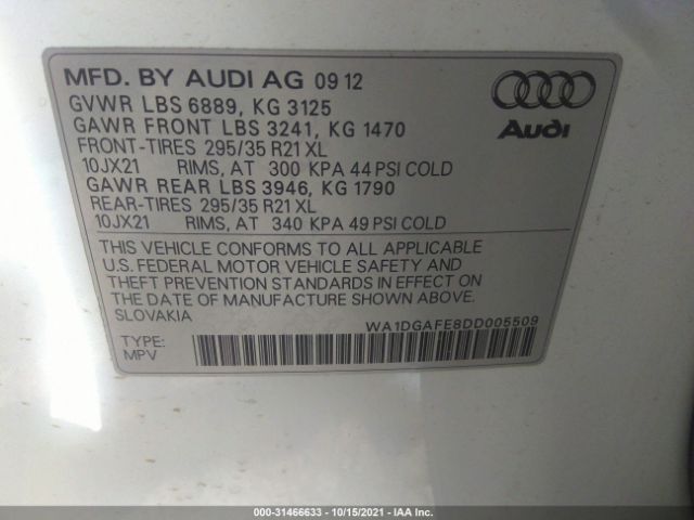 Photo 8 VIN: WA1DGAFE8DD005509 - AUDI Q7 