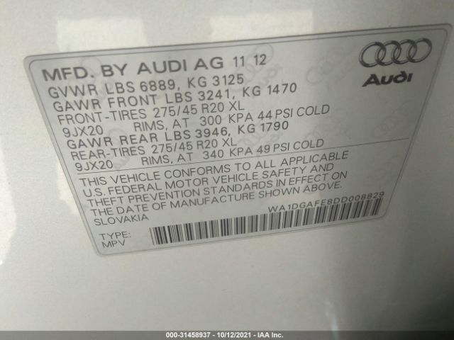 Photo 8 VIN: WA1DGAFE8DD008829 - AUDI Q7 