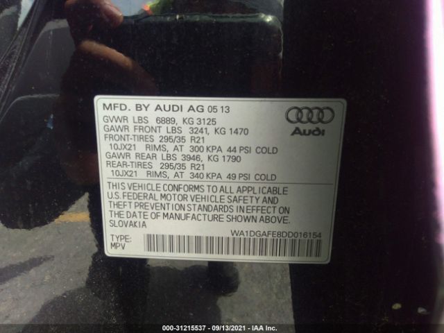 Photo 8 VIN: WA1DGAFE8DD016154 - AUDI Q7 