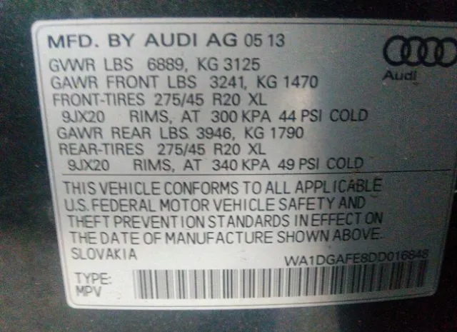 Photo 8 VIN: WA1DGAFE8DD016848 - AUDI Q7 