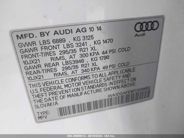 Photo 8 VIN: WA1DGAFE8FD008882 - AUDI Q7 