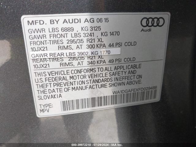 Photo 8 VIN: WA1DGAFEXFD029488 - AUDI Q7 