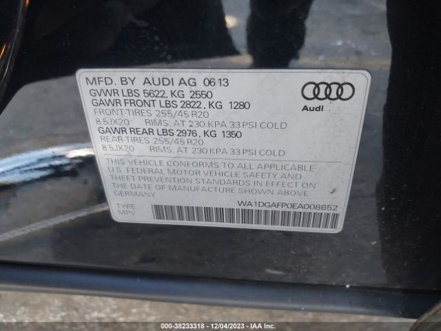 Photo 8 VIN: WA1DGAFP0EA008652 - AUDI Q5 