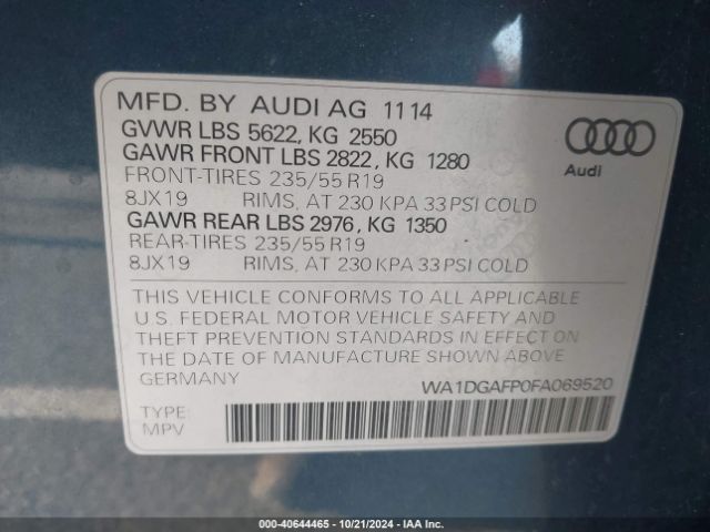 Photo 8 VIN: WA1DGAFP0FA069520 - AUDI Q5 