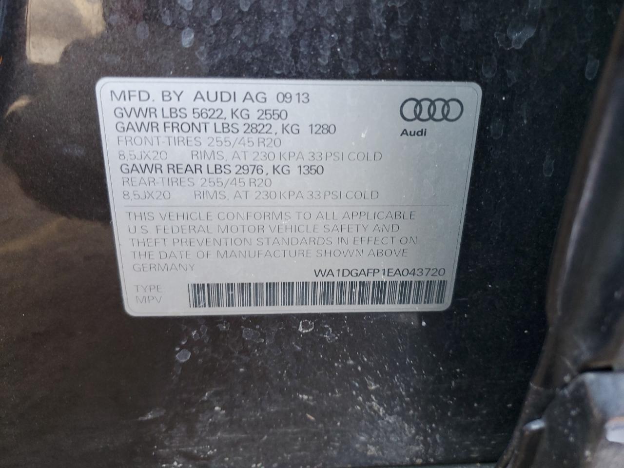 Photo 11 VIN: WA1DGAFP1EA043720 - AUDI Q5 