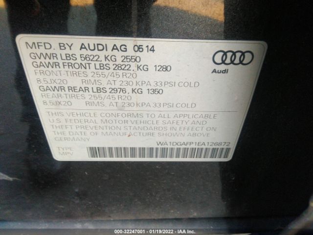 Photo 8 VIN: WA1DGAFP1EA126872 - AUDI Q5 