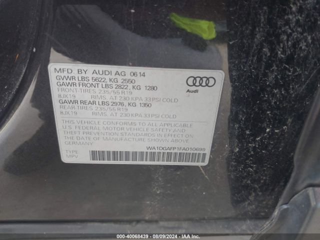 Photo 8 VIN: WA1DGAFP1FA010699 - AUDI Q5 