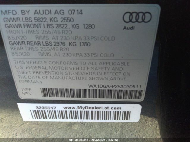 Photo 8 VIN: WA1DGAFP2FA030511 - AUDI Q5 