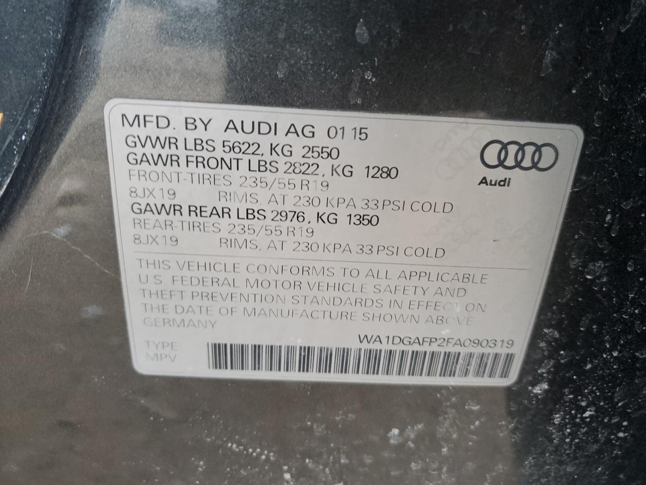 Photo 11 VIN: WA1DGAFP2FA090319 - AUDI Q5 