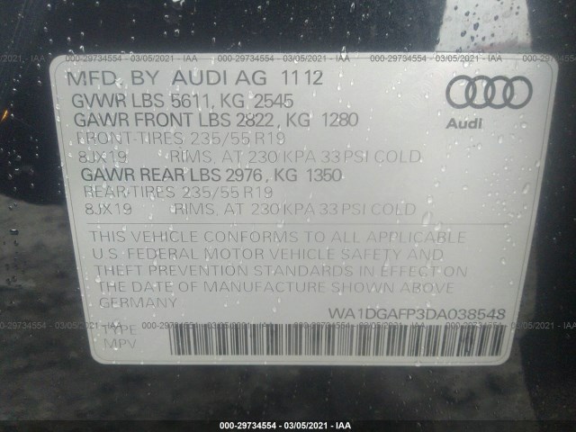 Photo 8 VIN: WA1DGAFP3DA038548 - AUDI Q5 